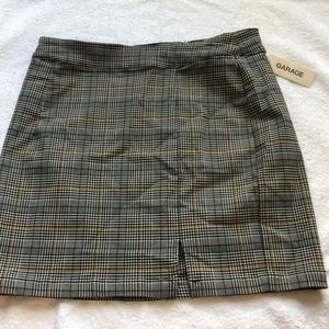 GARAGE body con plaid skirt